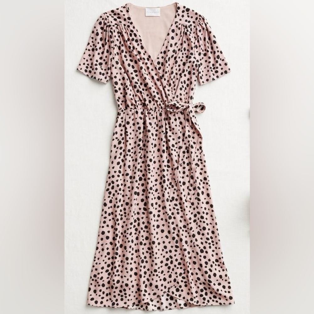 French Grey Eva Flutter Sleeve Midi Dress | Wedding Guest & Date Night